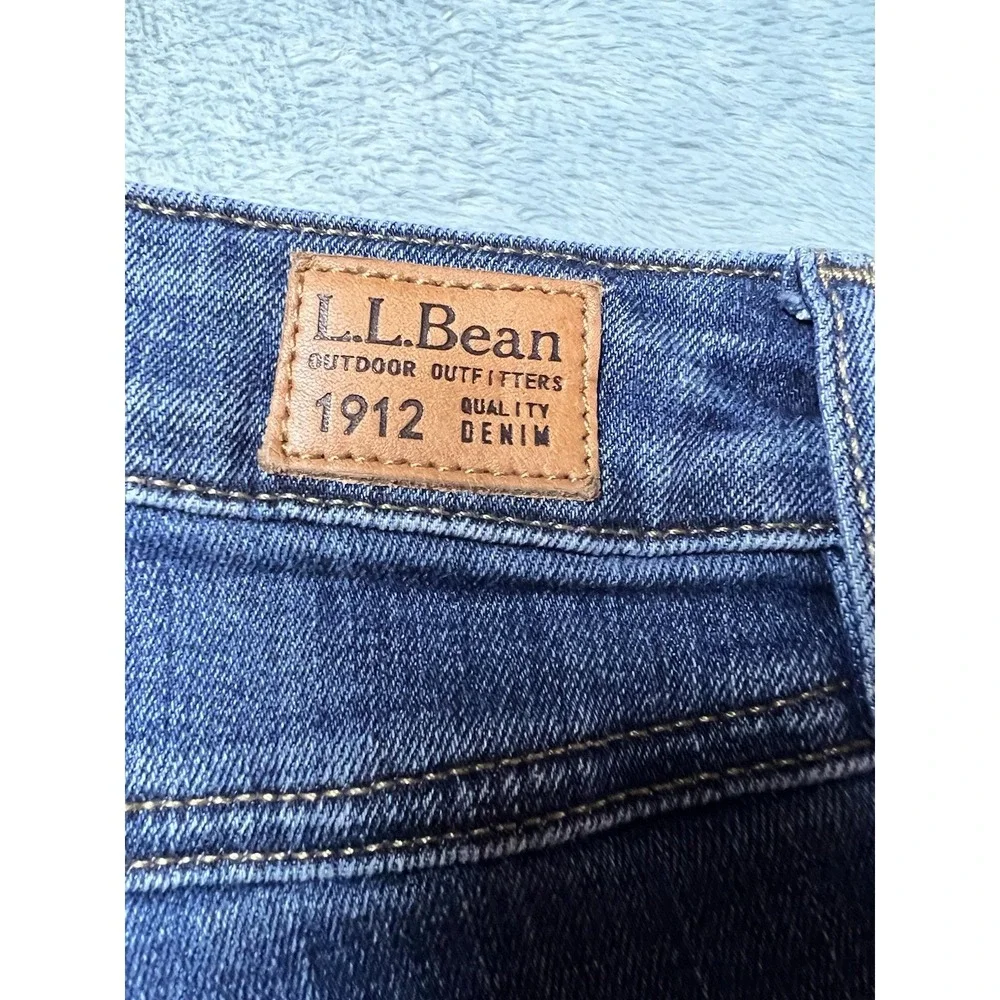 LL Bean‎ Jeans Bangles Bootcut Women's 6/27 Blue Denim Stretch Favorite Fit